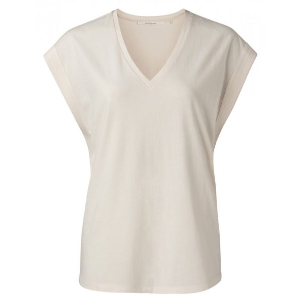 V neck top with stich details at sleeves