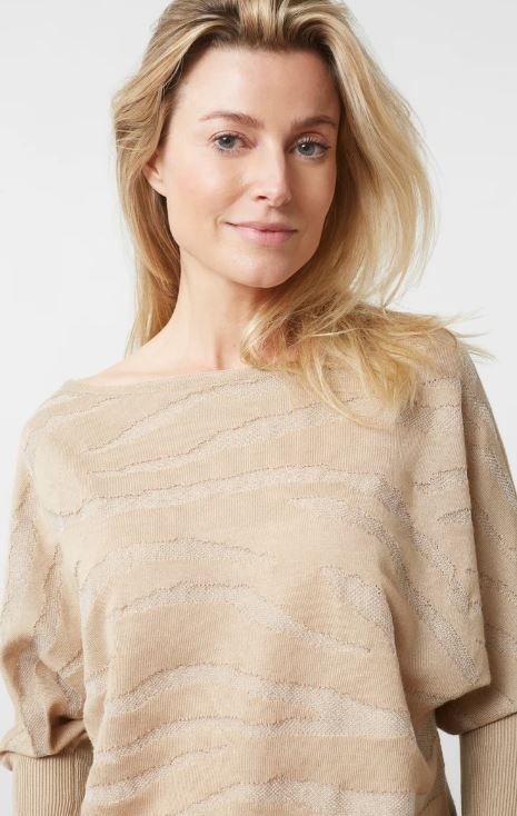 Textured batwing sweater