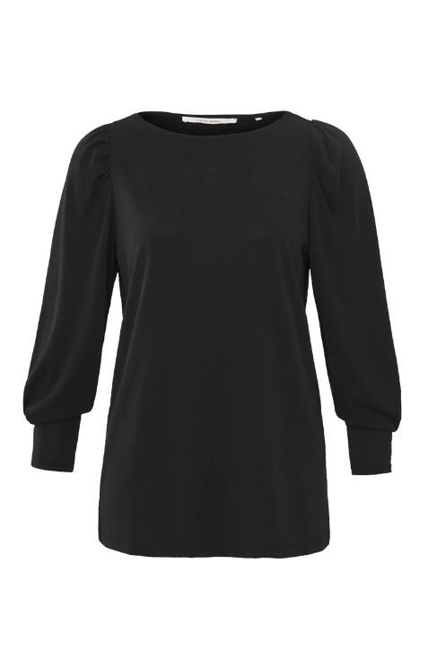 Top With Puffed Sleeves And Boat Neck