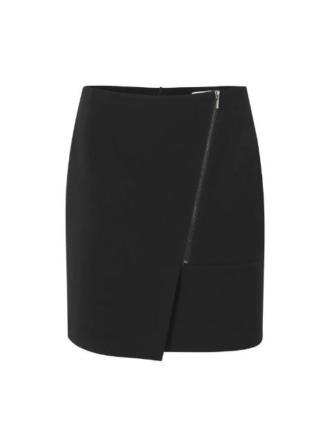 Soft Mini Skirt With Zipper In Viscose