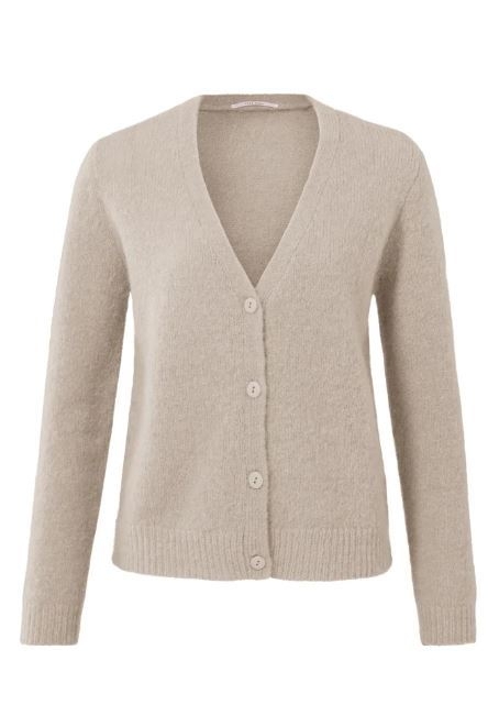 Furry cardigan with buttons and long sleeves