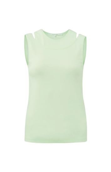 sleeveless top with double layer effect