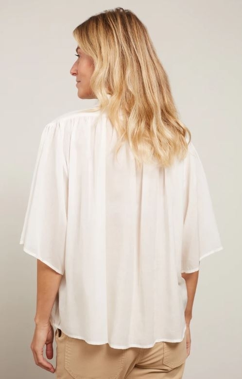 Woven Oversized Pleated Blouse