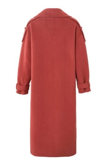 Long double breasted wool coat