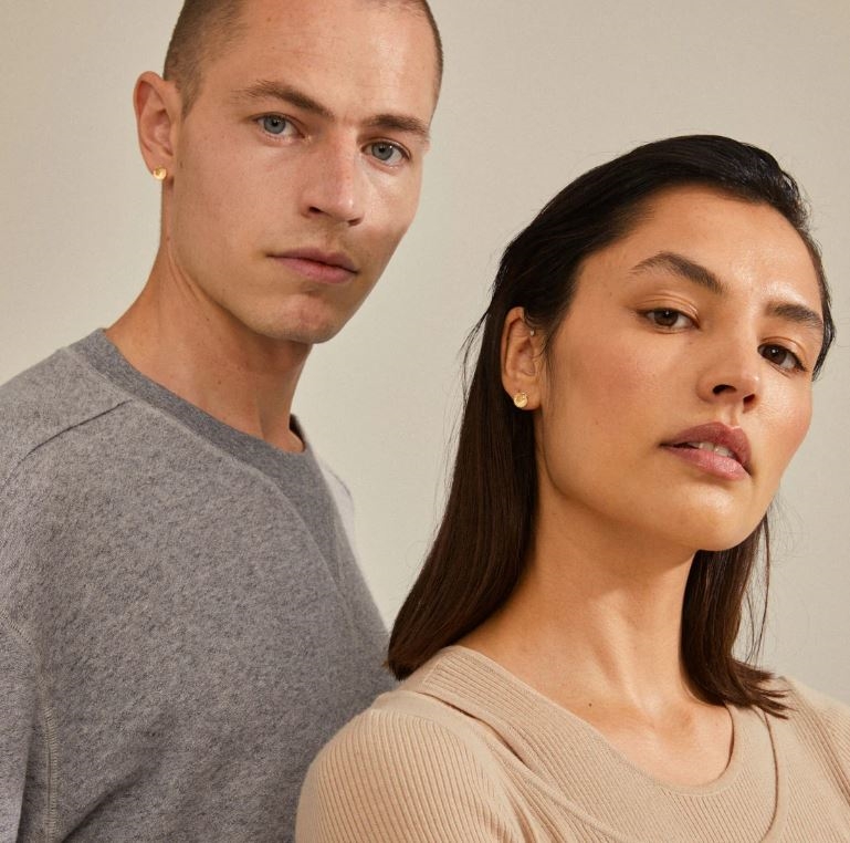 Opal Recycled Seashell Earrings Gold-Plated