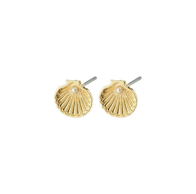 Opal Recycled Seashell Earrings Gold-Plated