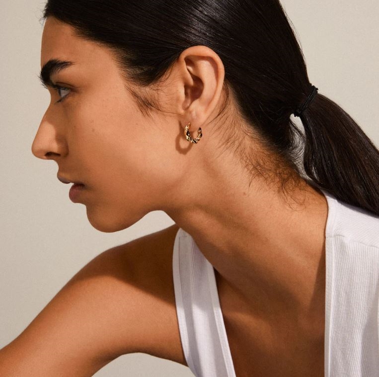 Taffy Recycled Medium Size Swirl Hoop Earrings