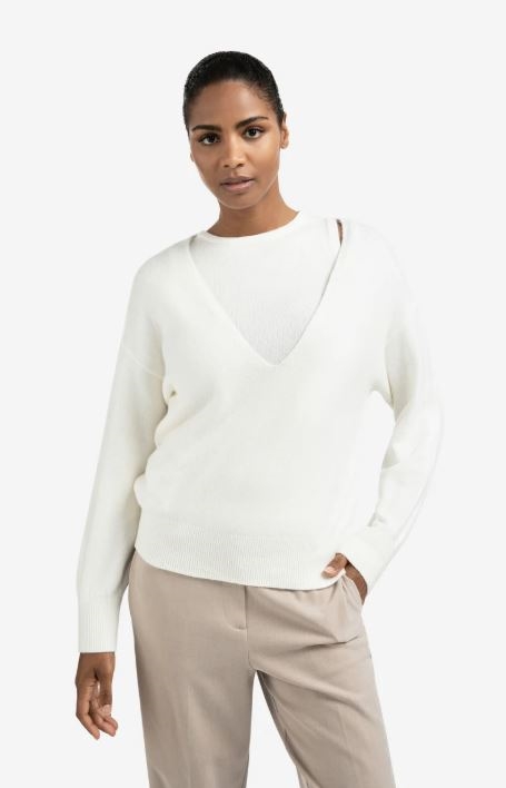 Deep V-Neck Sweater With Top