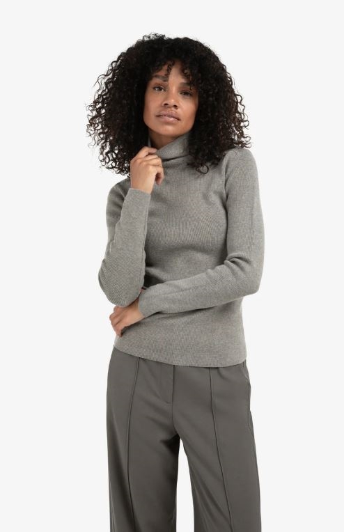 Fitted Ribbed Top With Turtleneck