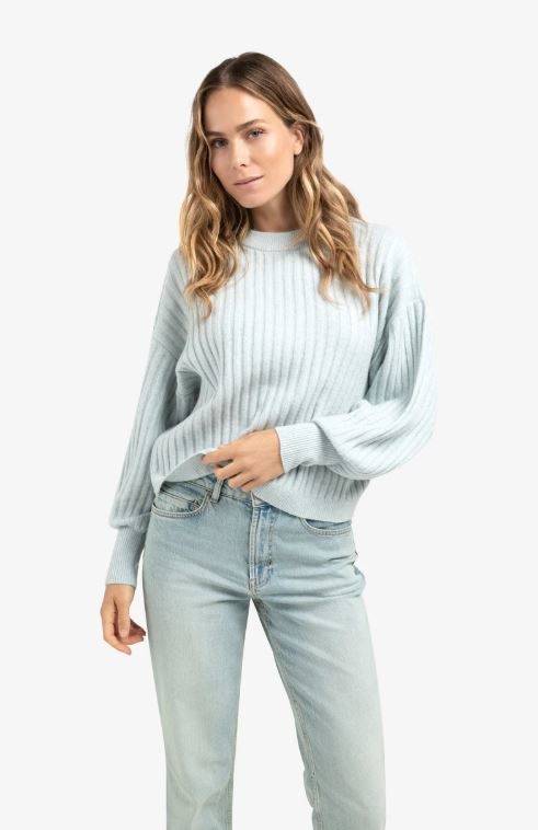 Ribbed Sweater With Round Neck