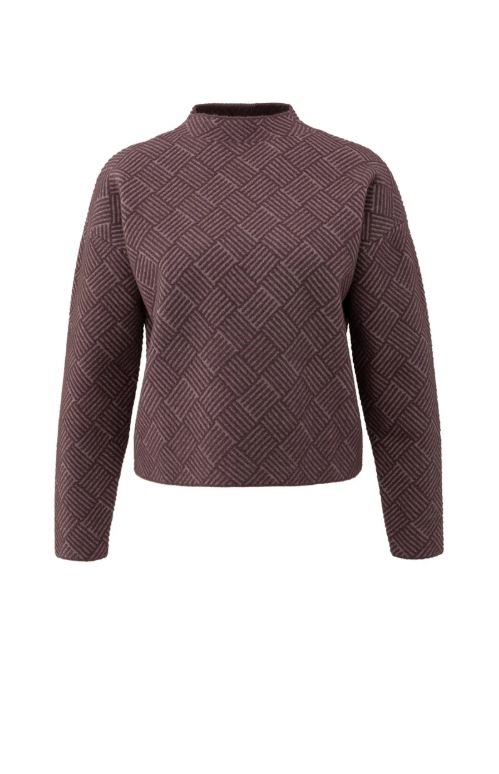 Jacuard Sweater With Long Sleeves and Collar