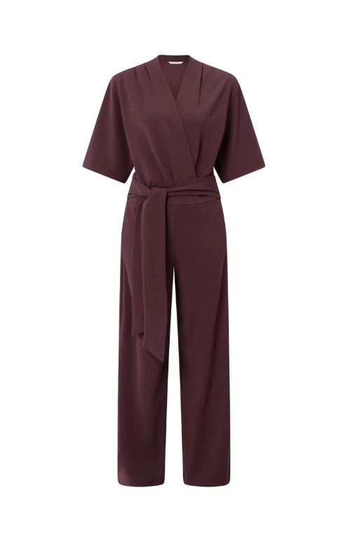 Jersey Jumpsuit With Short Sleeves And Tie Belt