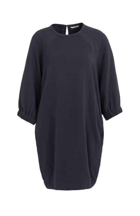 Raglan dress with round neck and tonal inserts