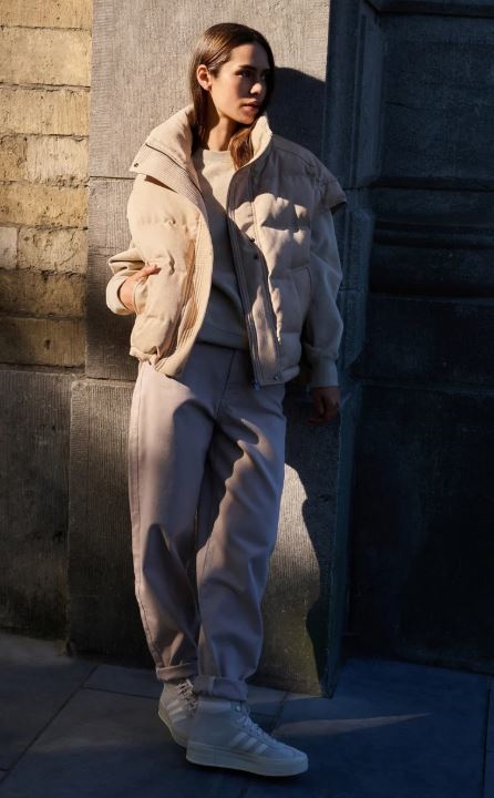 Gewatteerde oversized bodywarmer met kraag