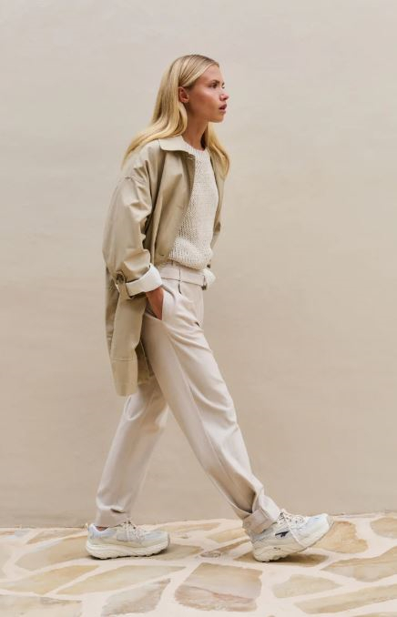 Oversized cotton jacket with buttons and patch pockets