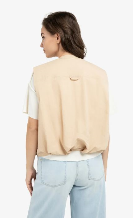 Mouwloos zomerjack met trekkoordjes