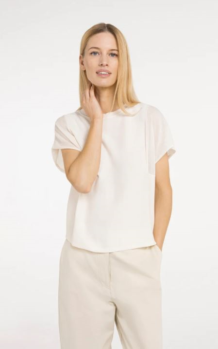 Sweater with transparent short sleeves