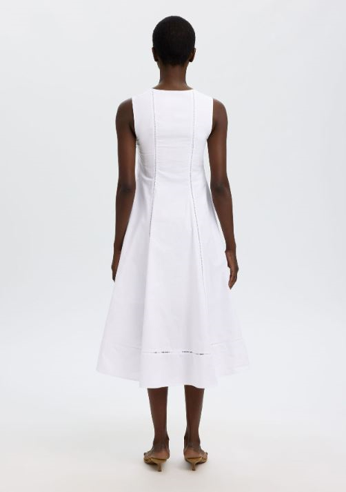 Delia reg sl midi ladder stitch dress