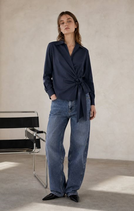 Vivi lyocell knot blouse
